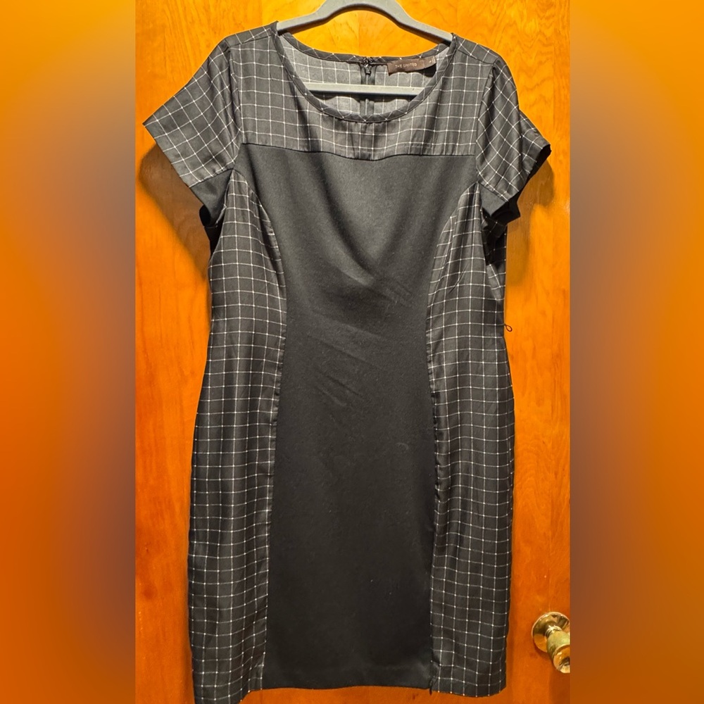 Elegant Black Checkered Dress